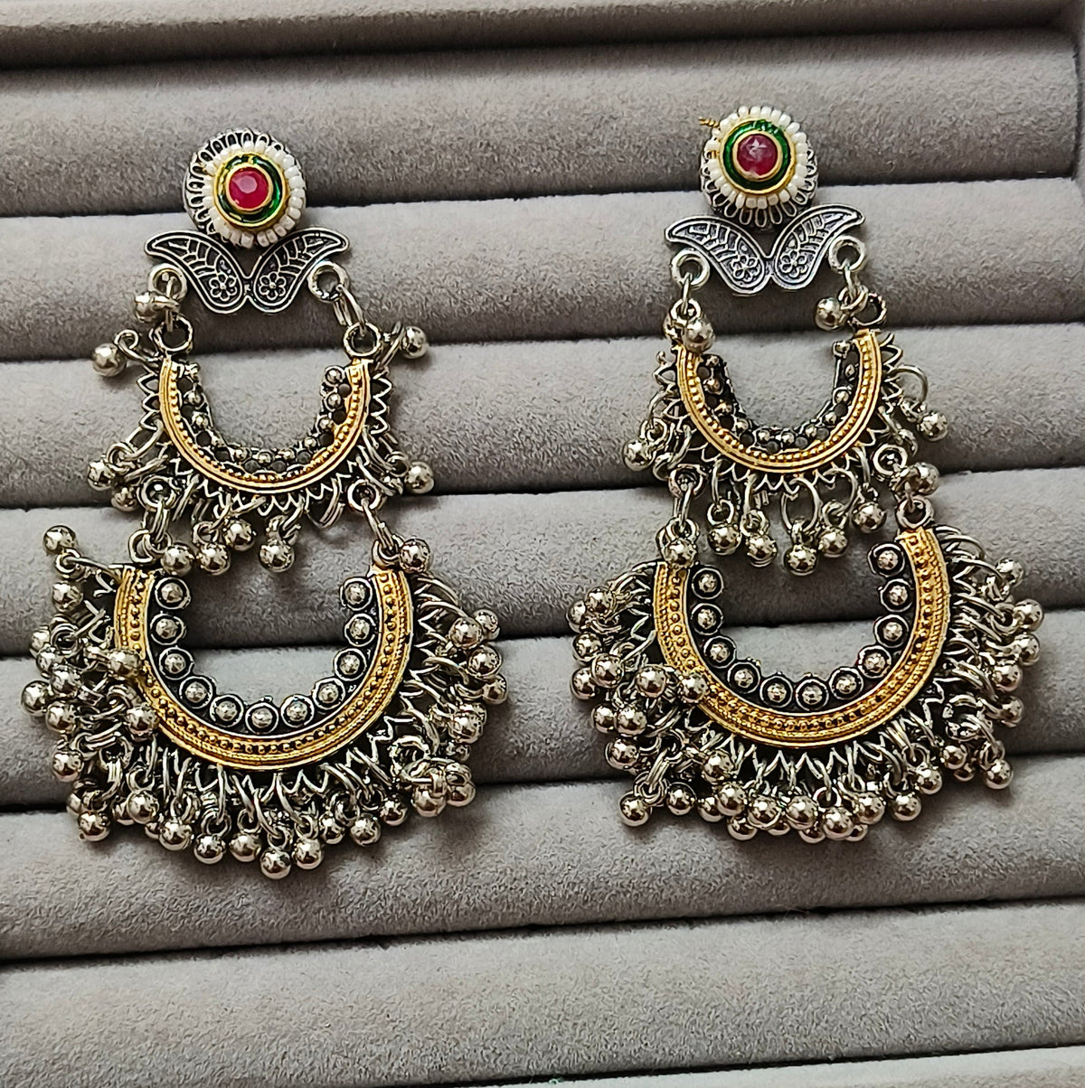 Double Layer Dual Tone Latkan Jhumka