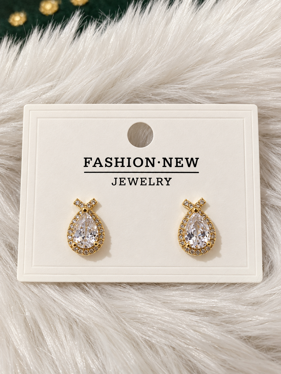 Teardrop Crystal Stud Earrings