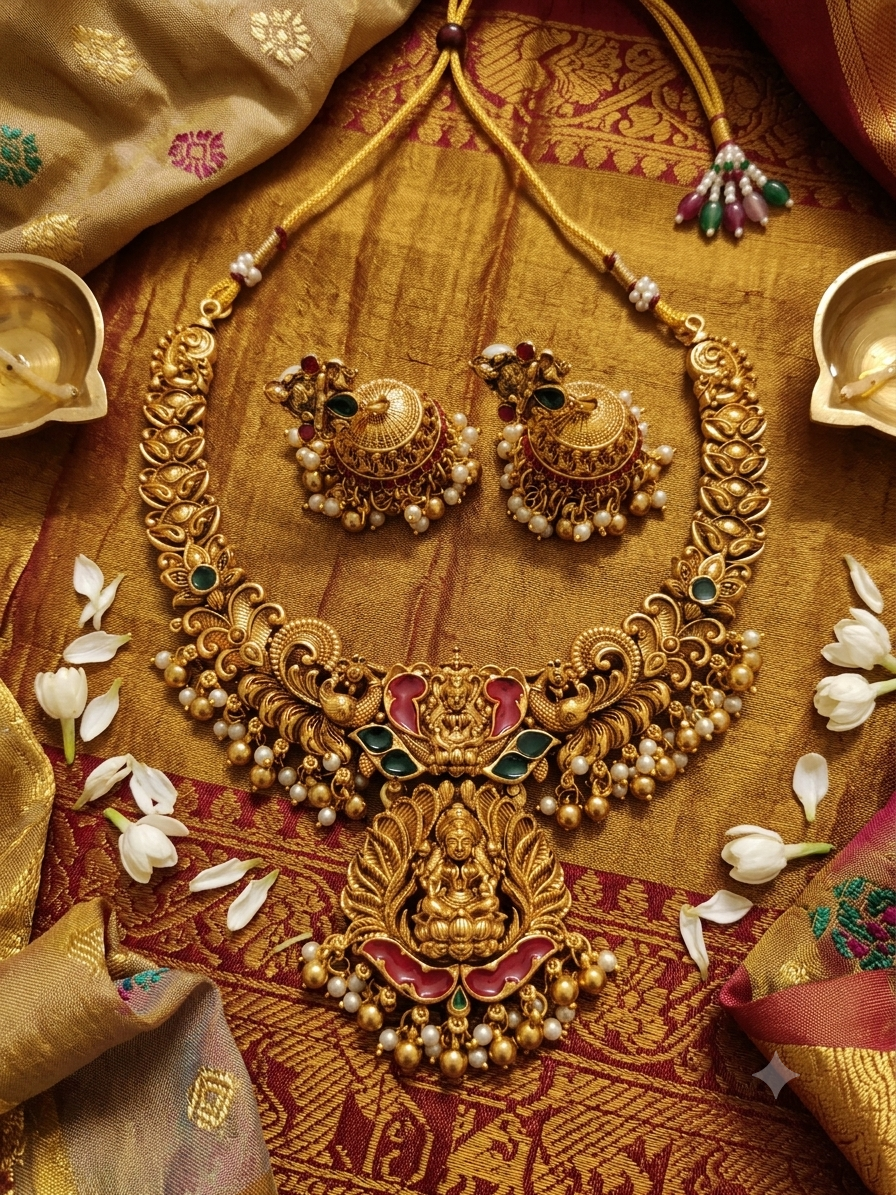 Divine Lakshmi Temple Jewellery Set