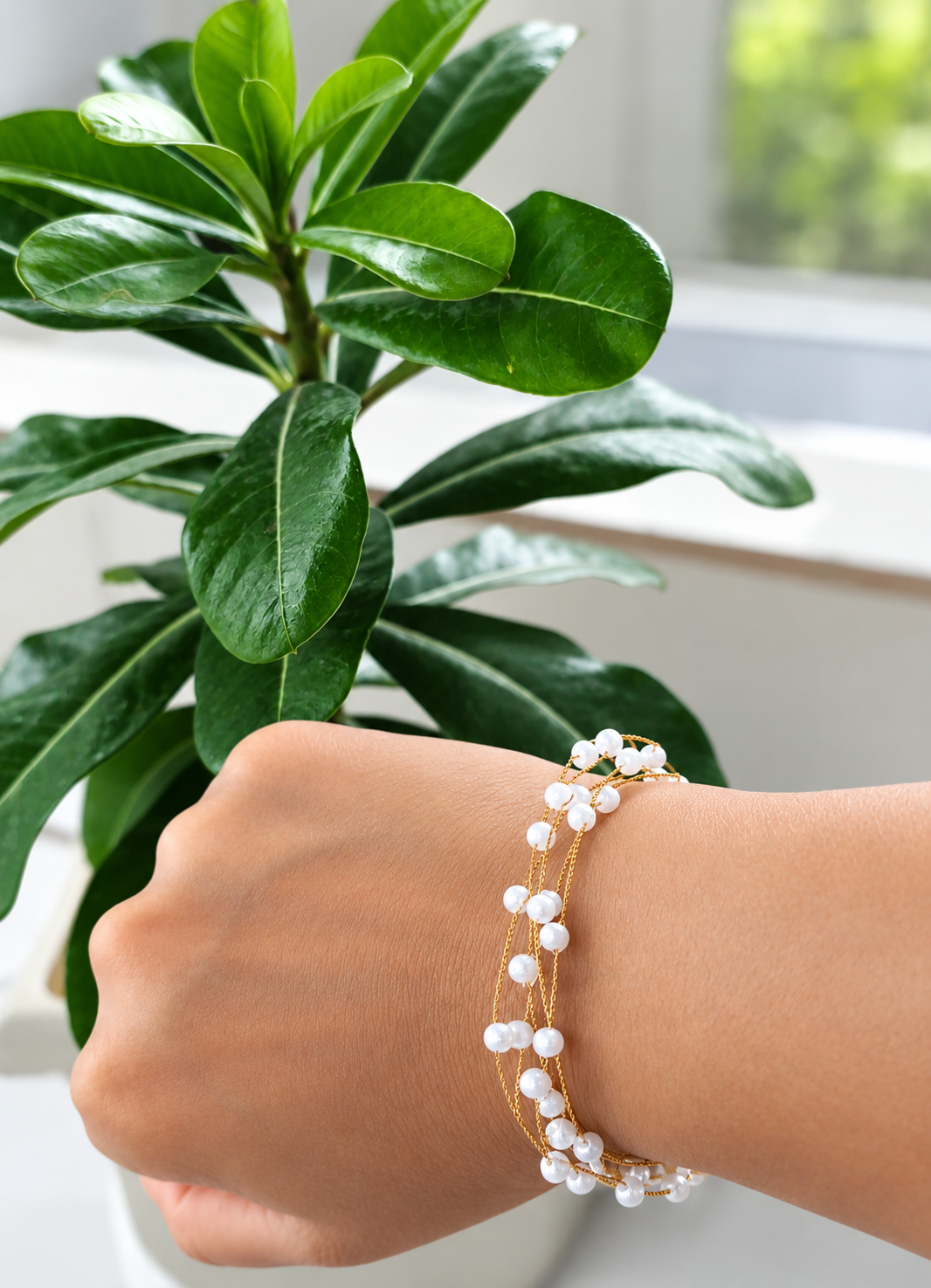 Pearl Cascade Multi-Layer Bracelet