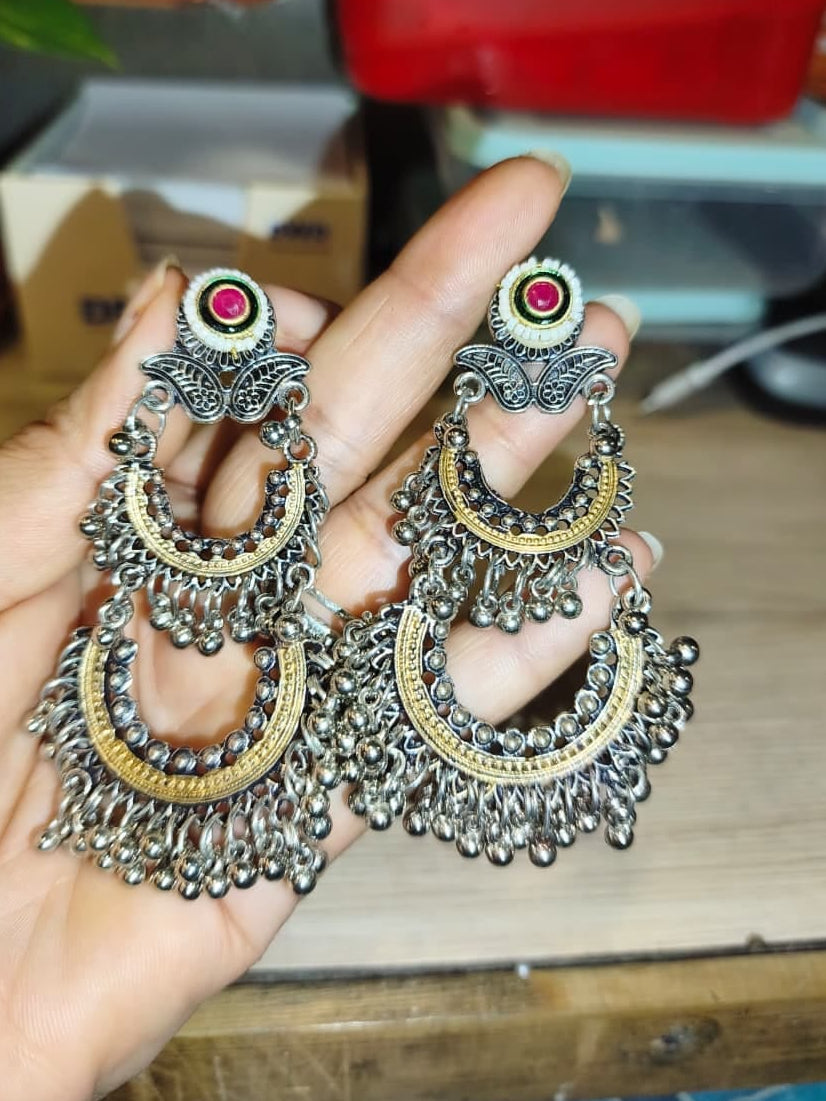 Double Layer Dual Tone Latkan Jhumka