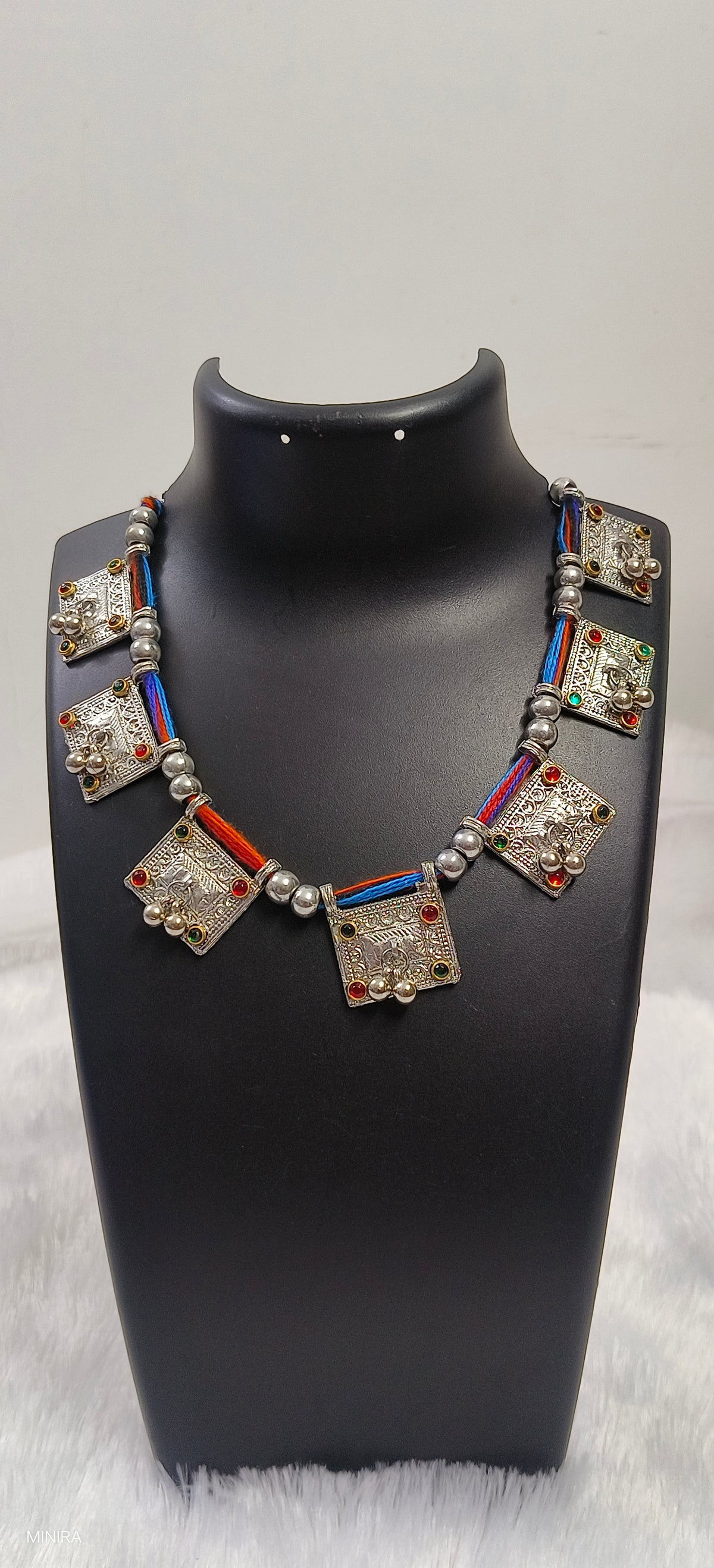 Multicolored Thread Choker
