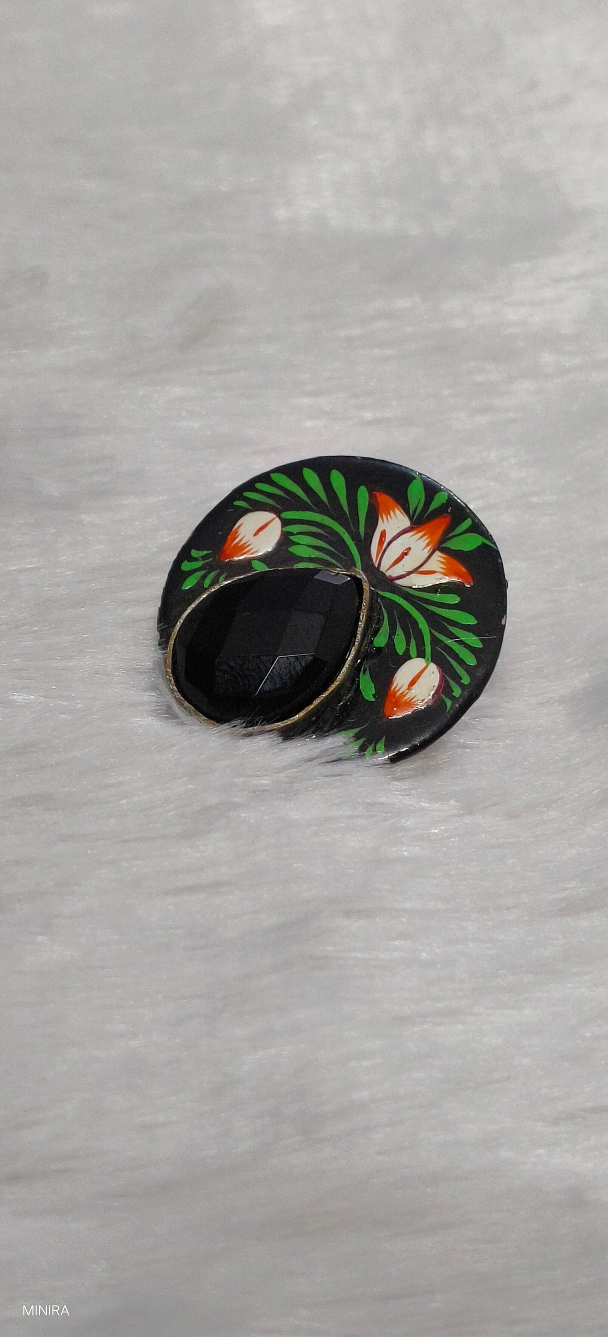 Green Black Stone Stud