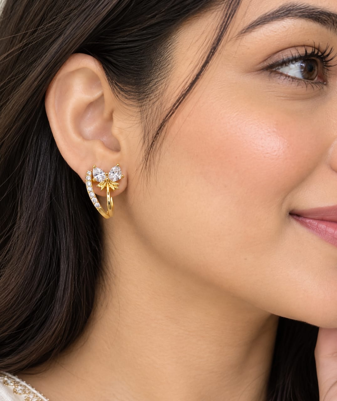 Elegant Bow Crystal Studs ✨