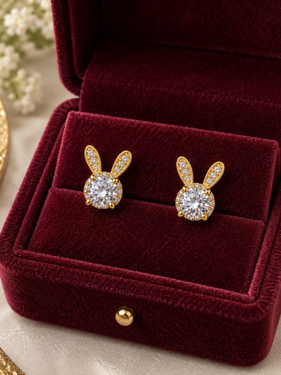 Bunny Sparkle Stud Earrings