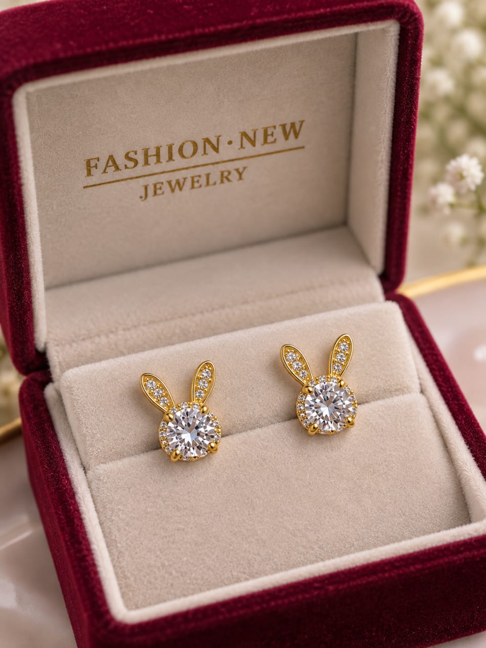 Bunny Sparkle Stud Earrings