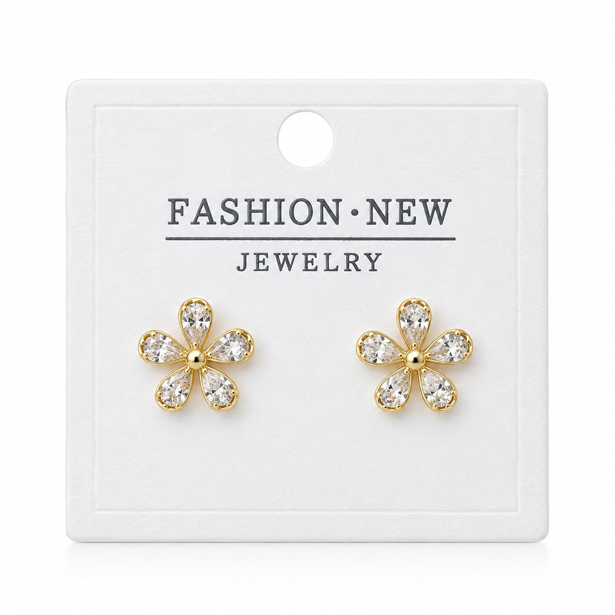 Elegant Gold Floral Stud Earrings