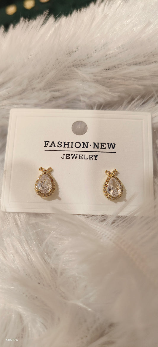 Teardrop Crystal Stud Earrings