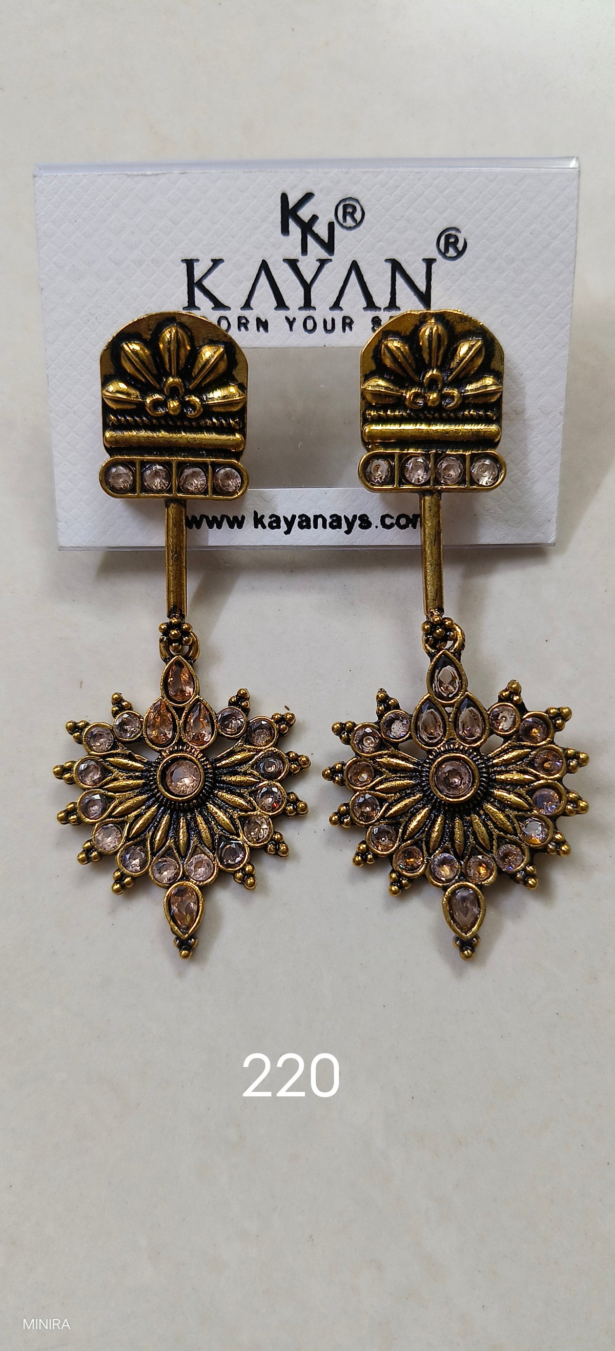 Antique Gold Floral Statement Earrings