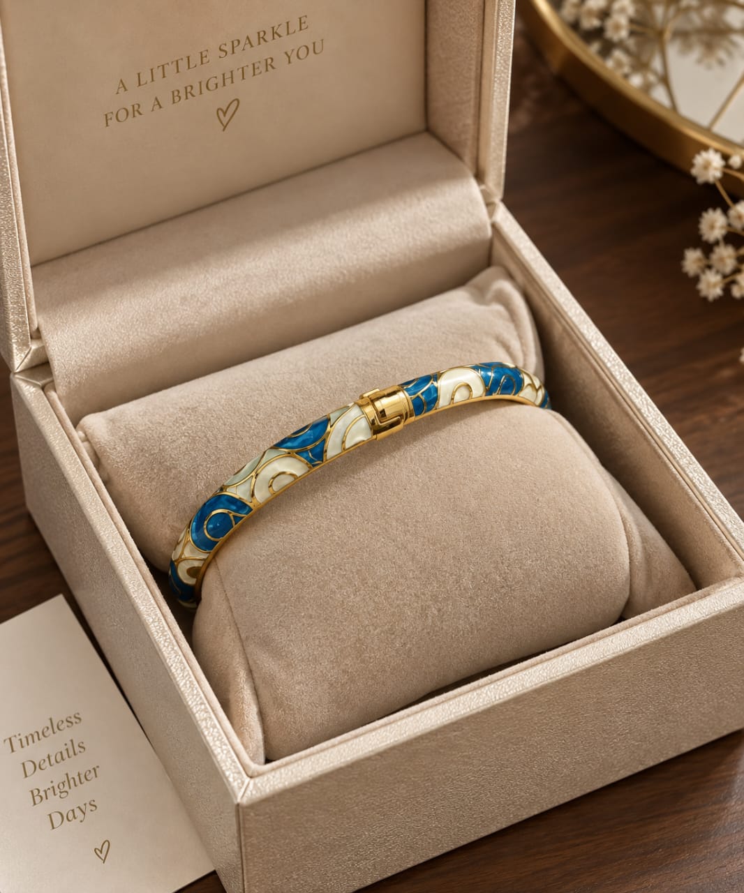 Blue and White Emerald Kada