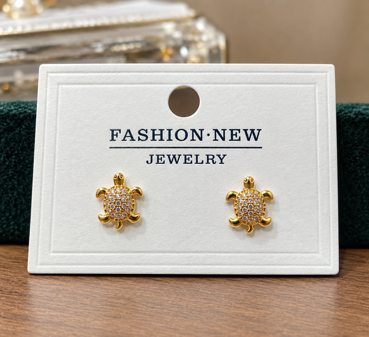 Turtle Pavé Stud Earrings