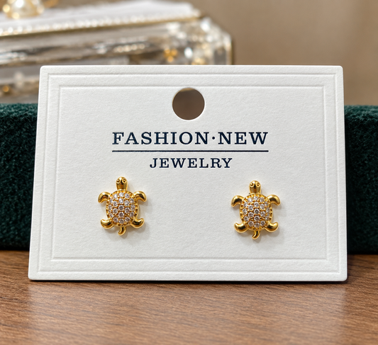 Turtle Pavé Stud Earrings