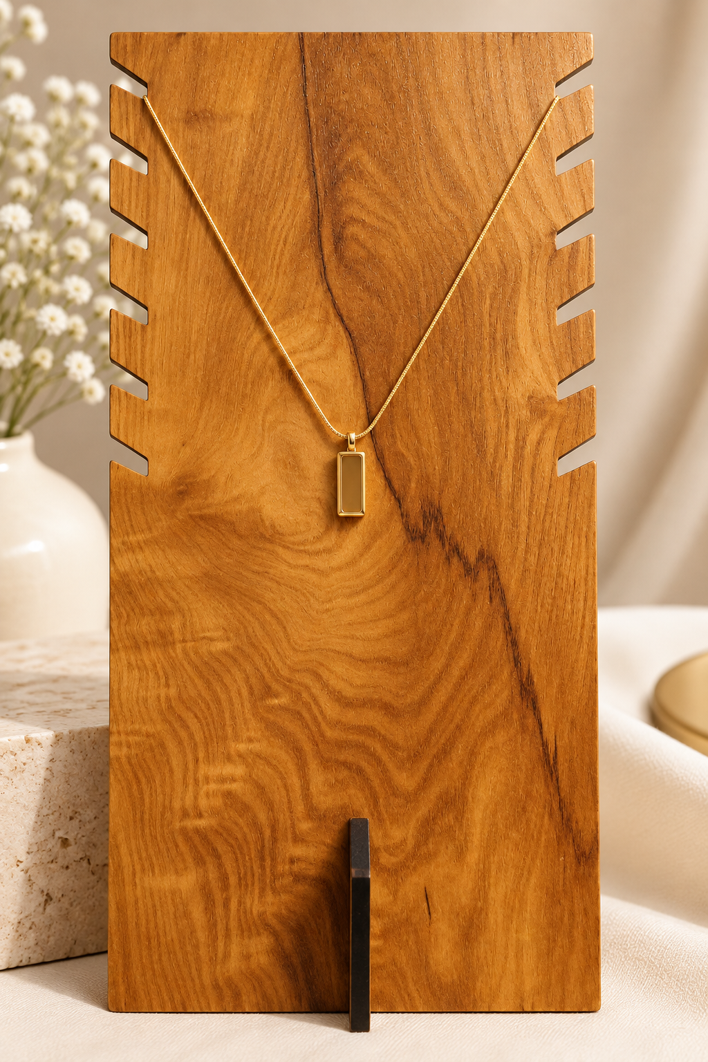 Brick Pendant Anti Tarnish Chain