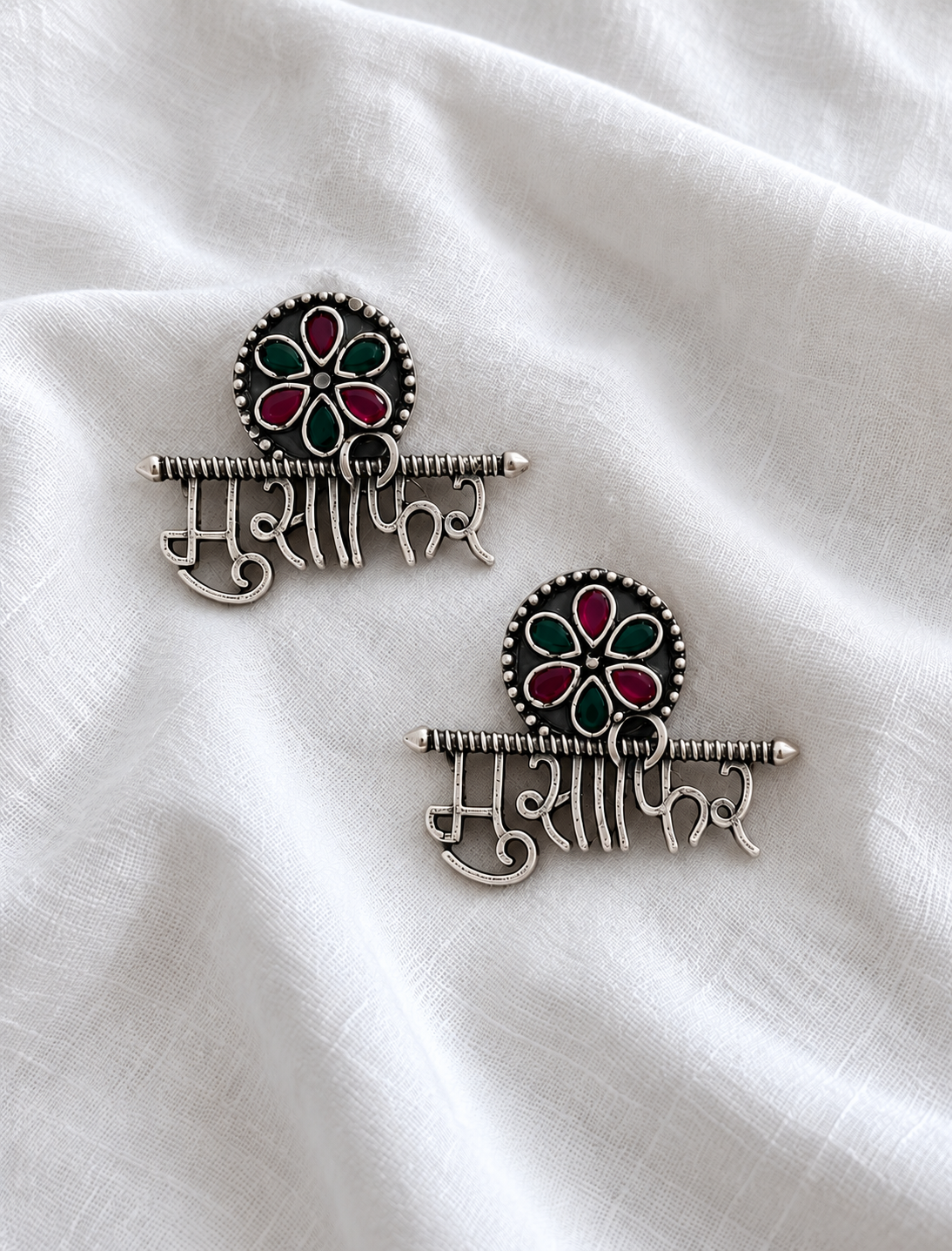Musafir Oxidised Silver Earrings