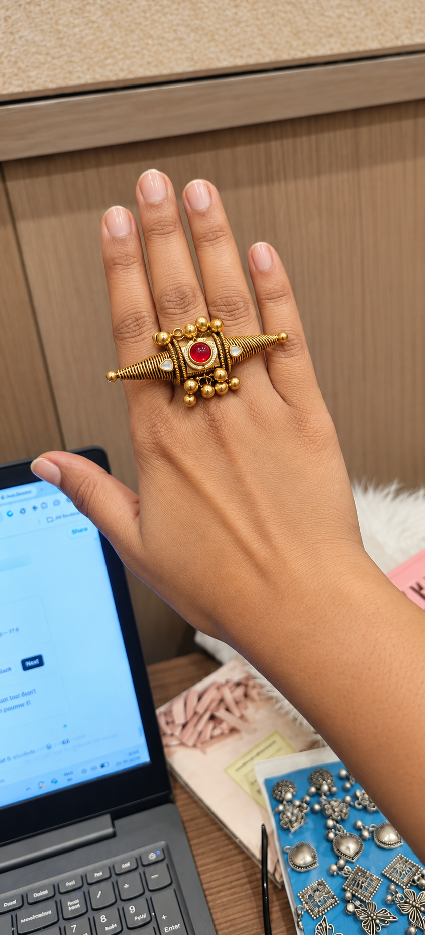 Brass Heritage Statement Ring