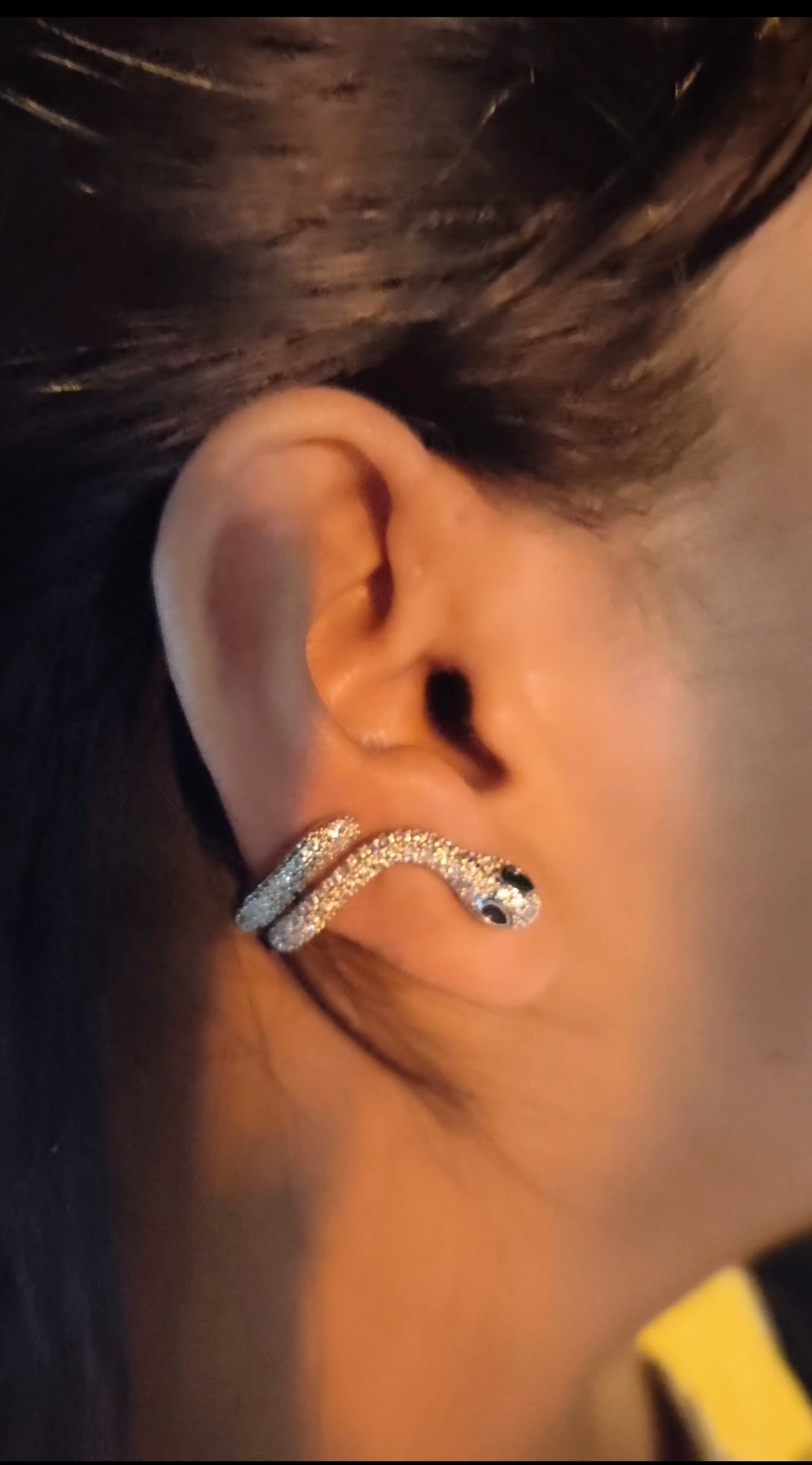 Snake Wrap Earcuff – Silver CZ