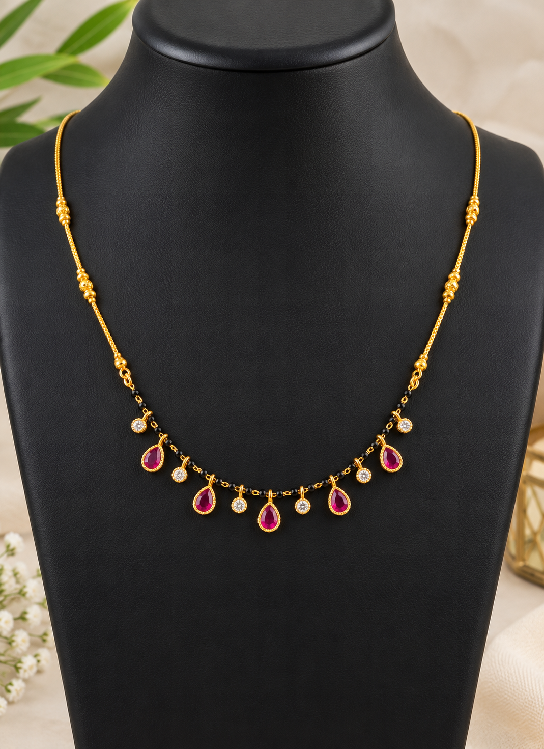 Ruby Drop Gold-Plated Mangalsutra