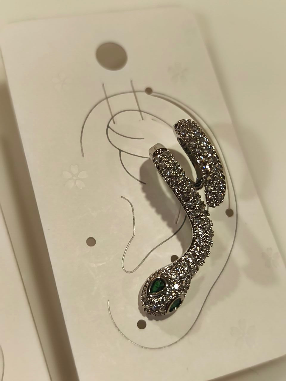 Snake Wrap Earcuff – Silver CZ