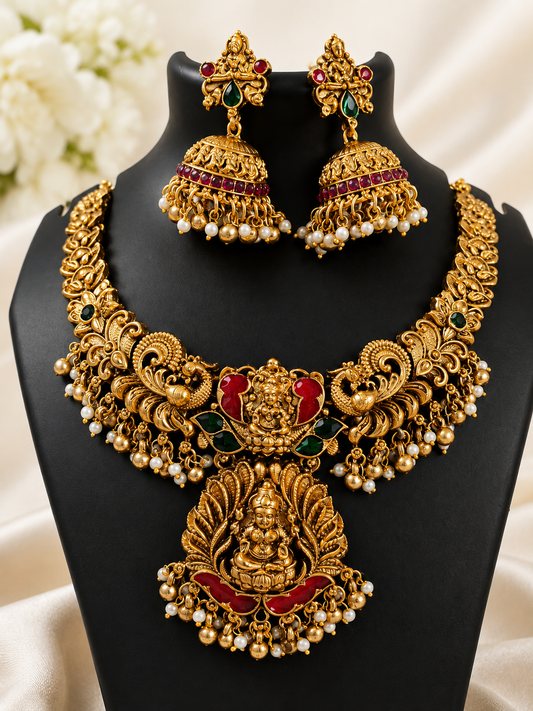 Divine Lakshmi Temple Jewellery Set