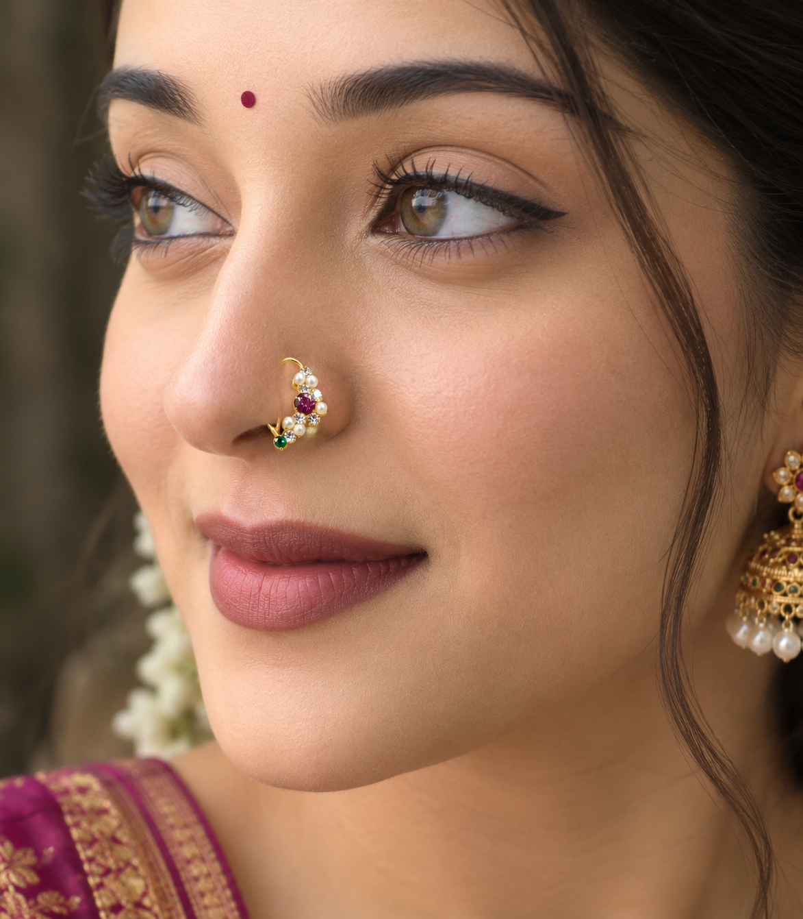 Royal Ruby Pearl Maharashtrian Nath
