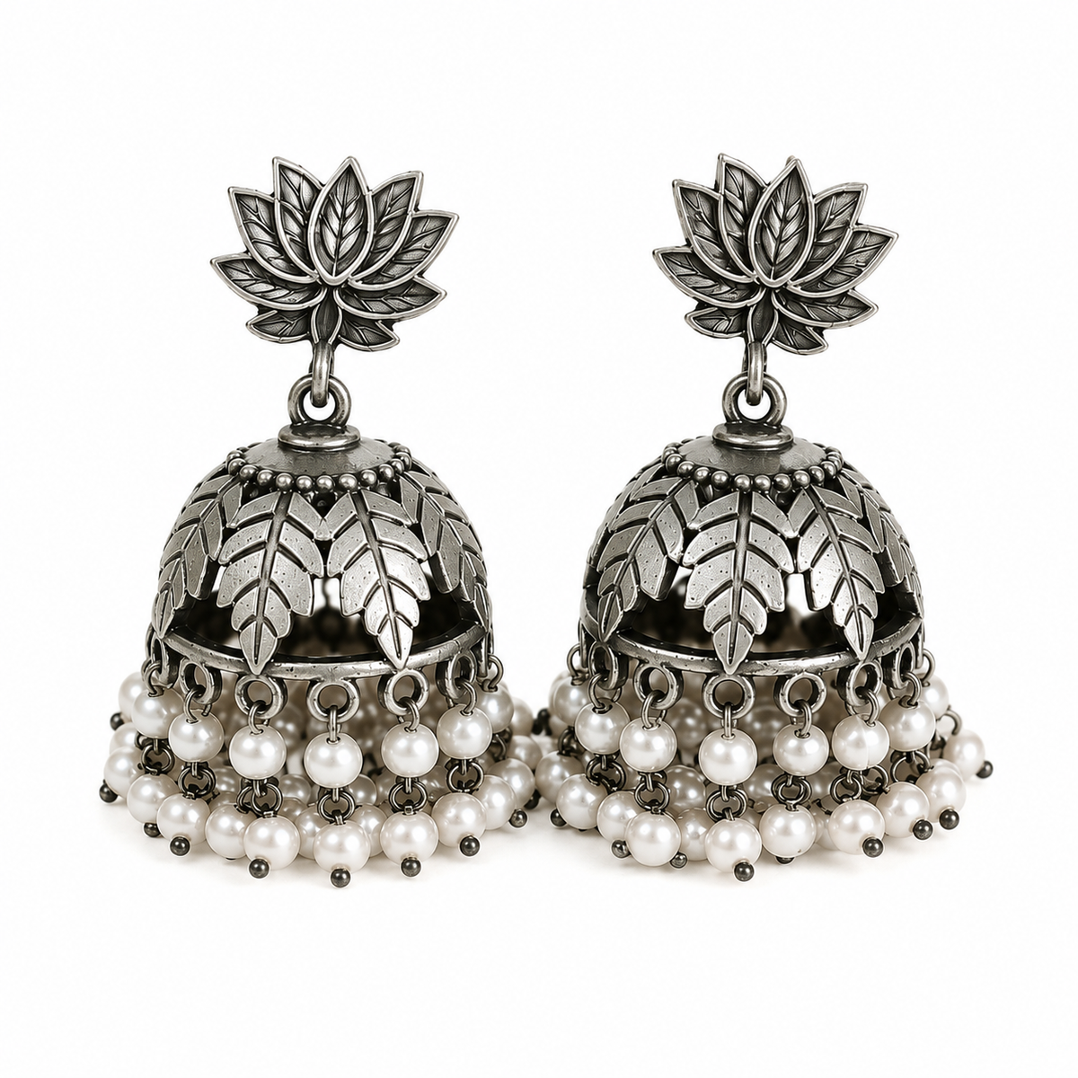 Lotus Leaf jhumkha