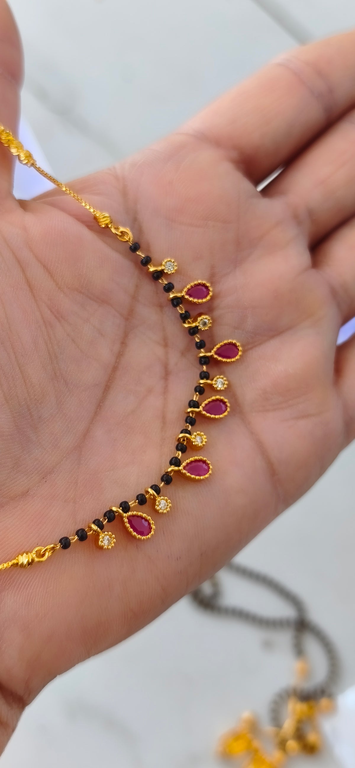 Ruby Drop Gold-Plated Mangalsutra