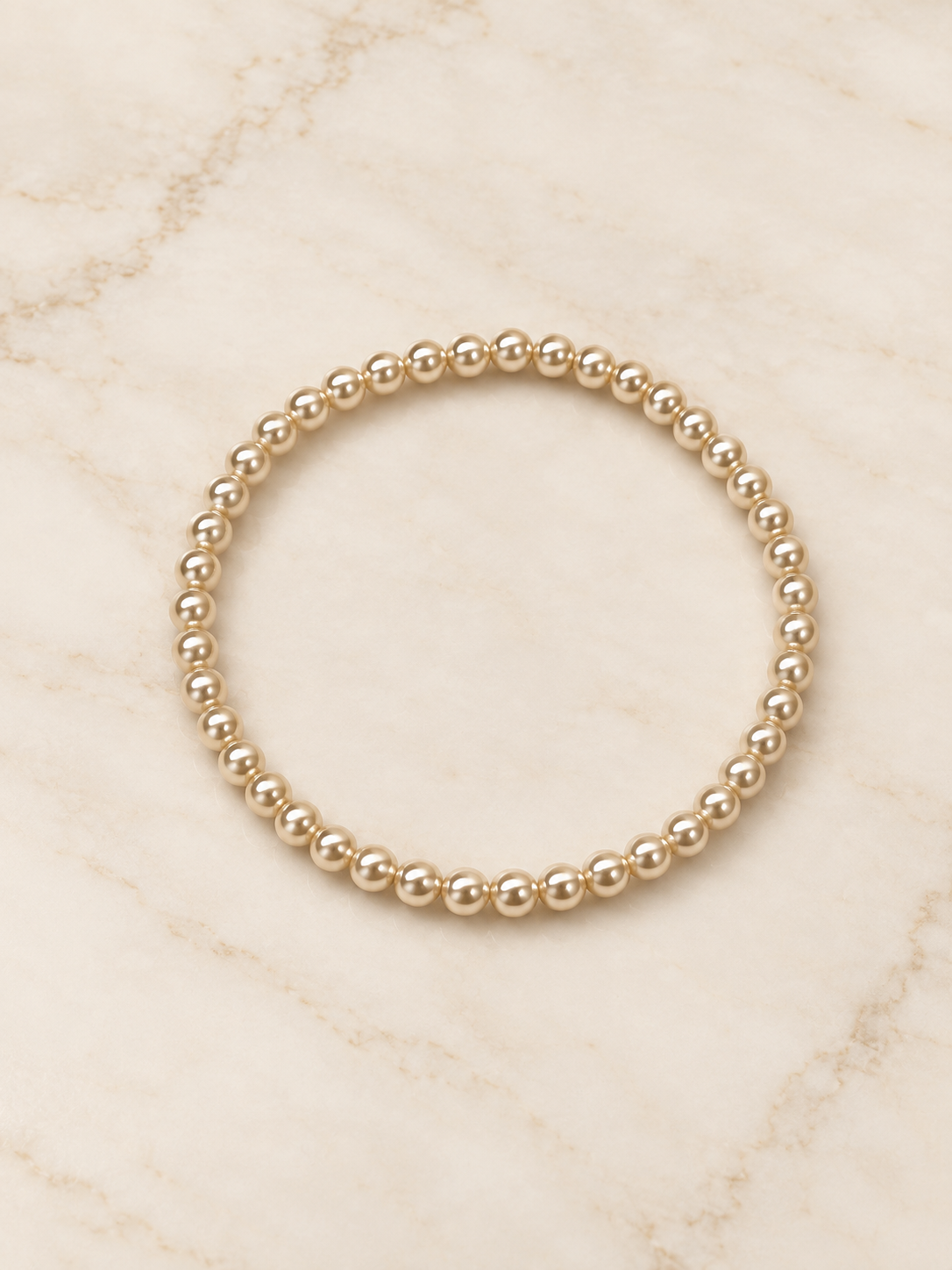 Purple and white Pearl Beaded Stretch Bracelet