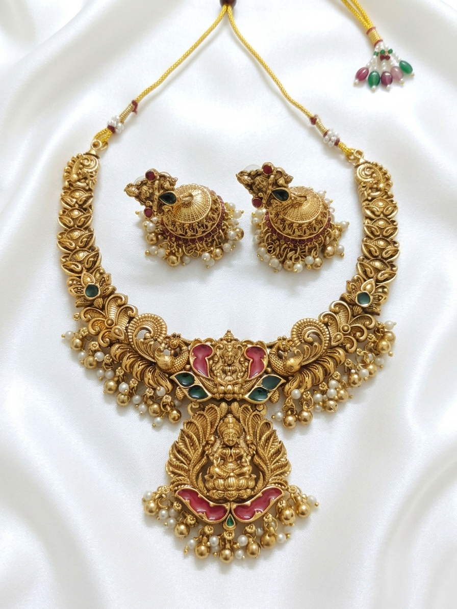 Divine Lakshmi Temple Jewellery Set