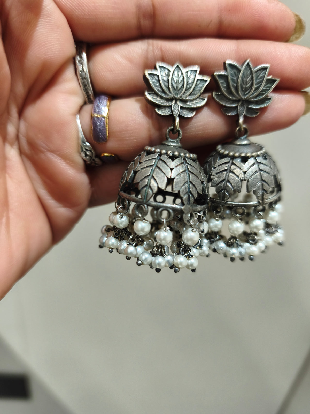 Lotus Leaf jhumkha