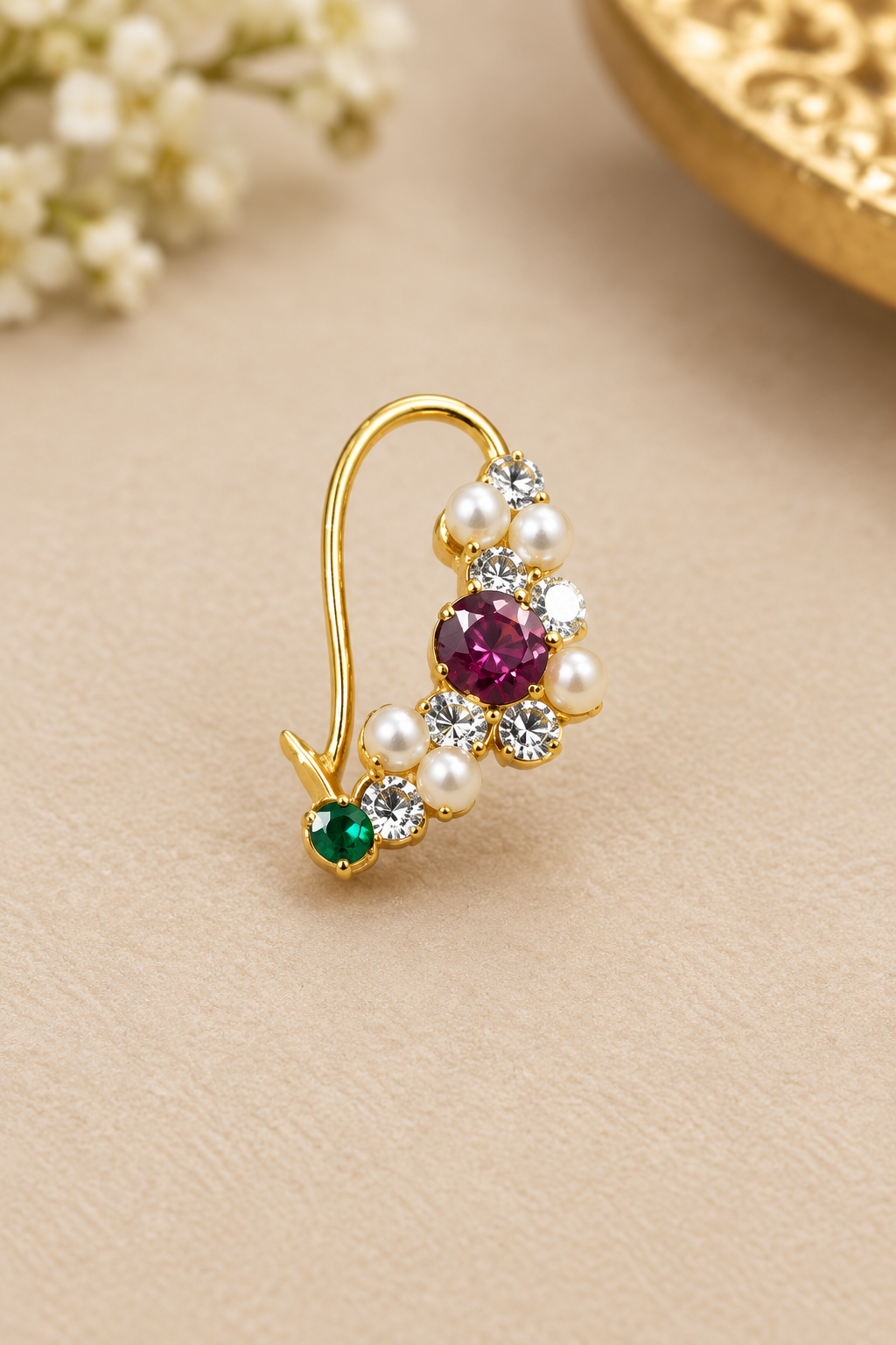 Royal Ruby Pearl Maharashtrian Nath