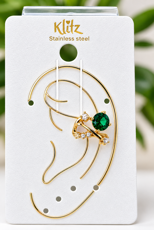 Emerald Grace Non-Piercing Ear Cuff