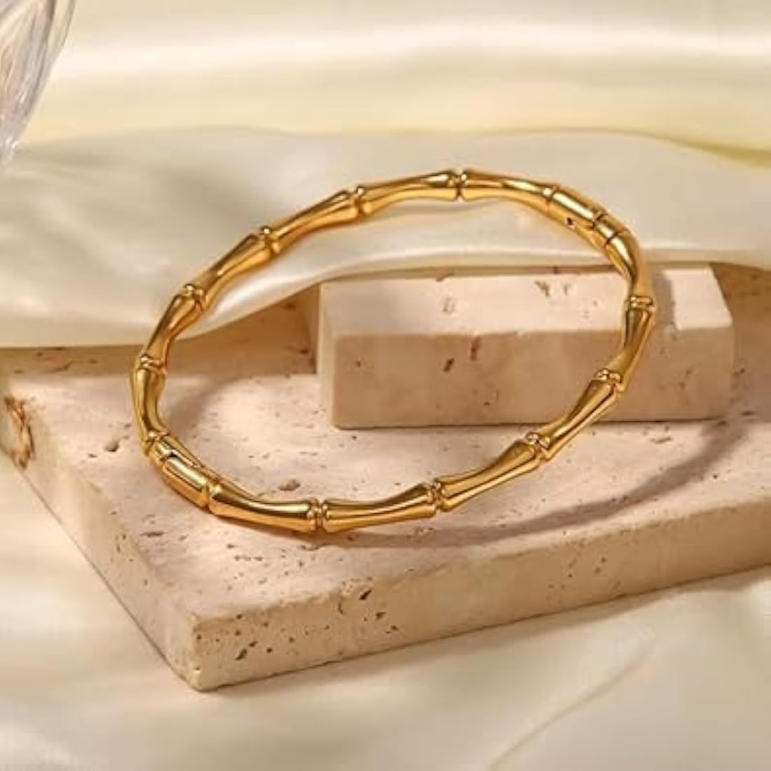 Anti-tarnish Bamboo Joint Bangle Bracelet