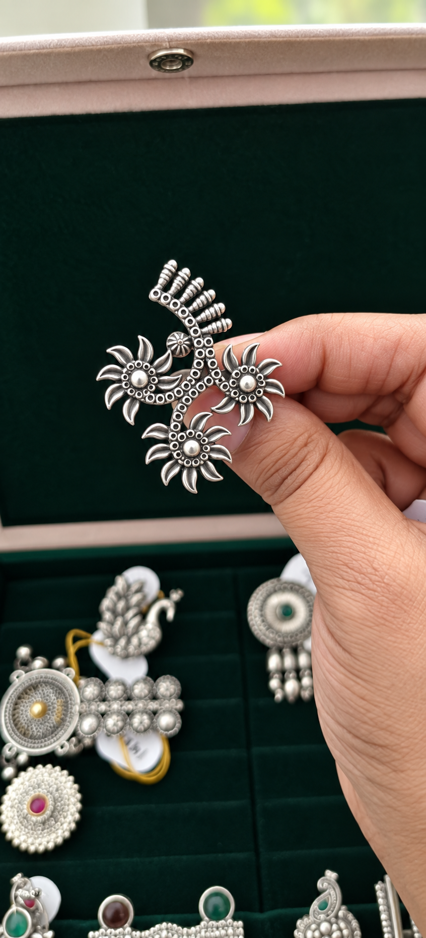 Floral Peacock Statement Ring